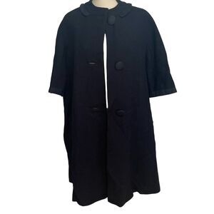 Vintage 1950-1960 bell‎ sleeve navy pea coat, size large